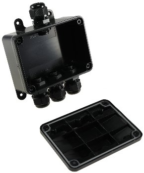 Kabelverbinderbox, 4 Anschlüsse, IP68, 450V, 1x Eingang, 3x Ausgang