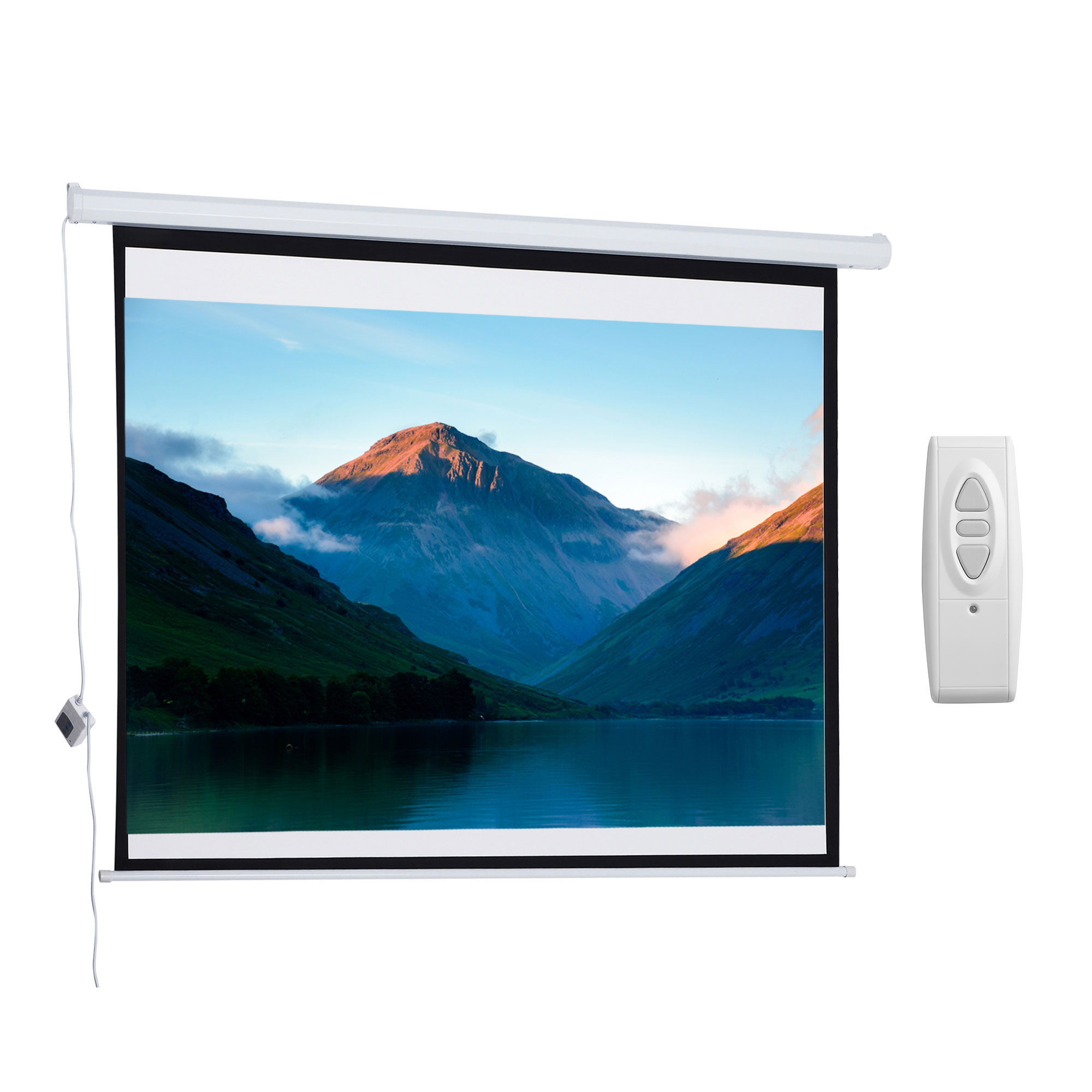 Beamer-Leinwand, inkl, Fernbedienung, 84 Zoll, 4:3 Format, 171x130 cm, Weiß Beamer-Leinwand, inkl, Fernbedienung, 84 Zoll, 4:3 Format, 171x130 cm, Weiß
