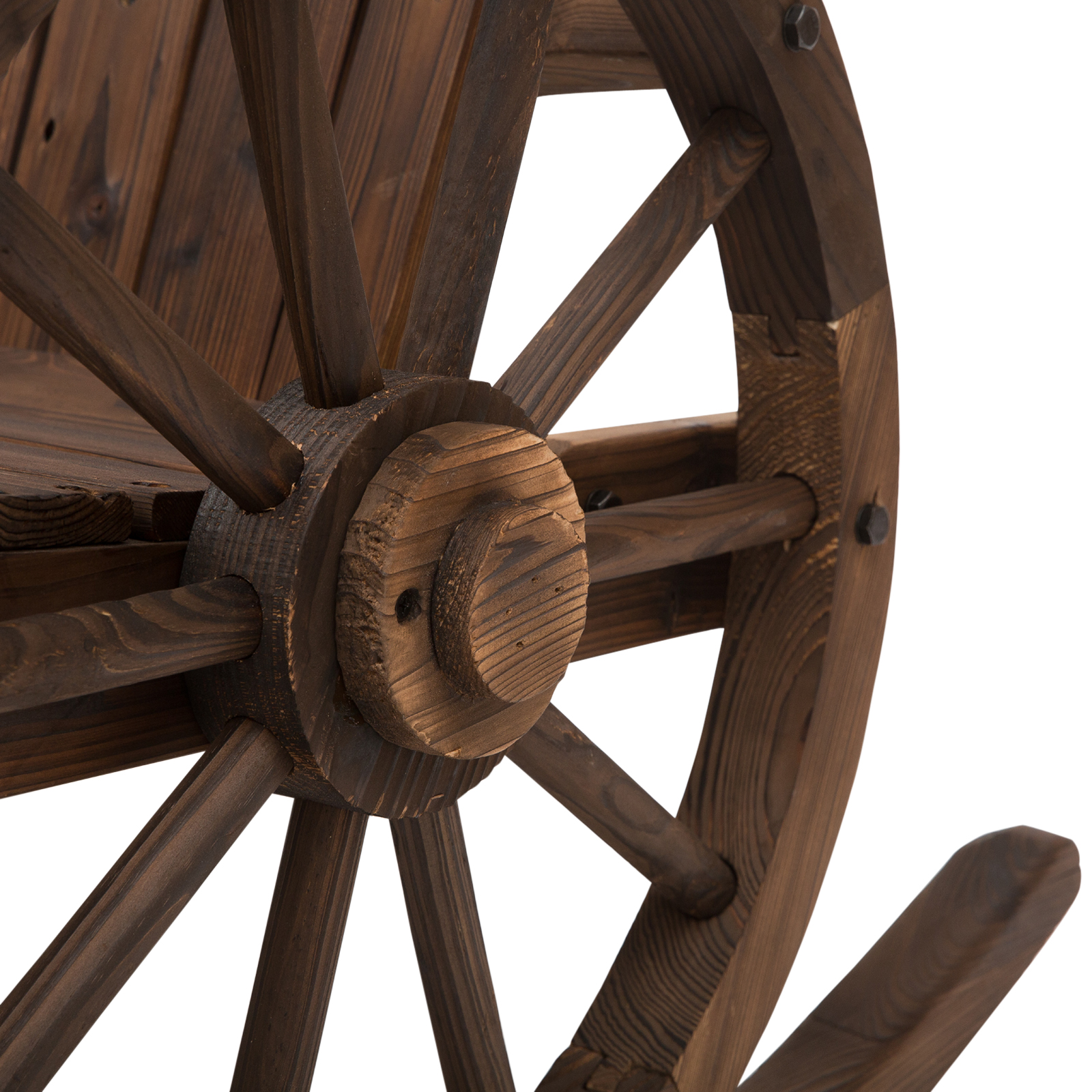 Schaukelstuhl Rustikales Design Versiegeltes Massivholz  Wetterbeständig 68 cm x 88 cm x 92 cm