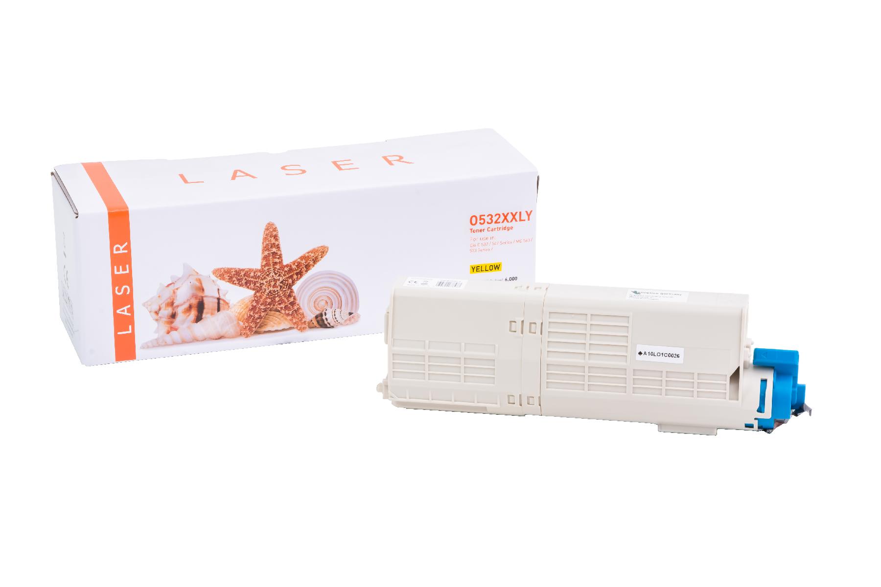 C532XXLY alternativ Toner yellow für Oki / 46490605 / 6.000 Seiten