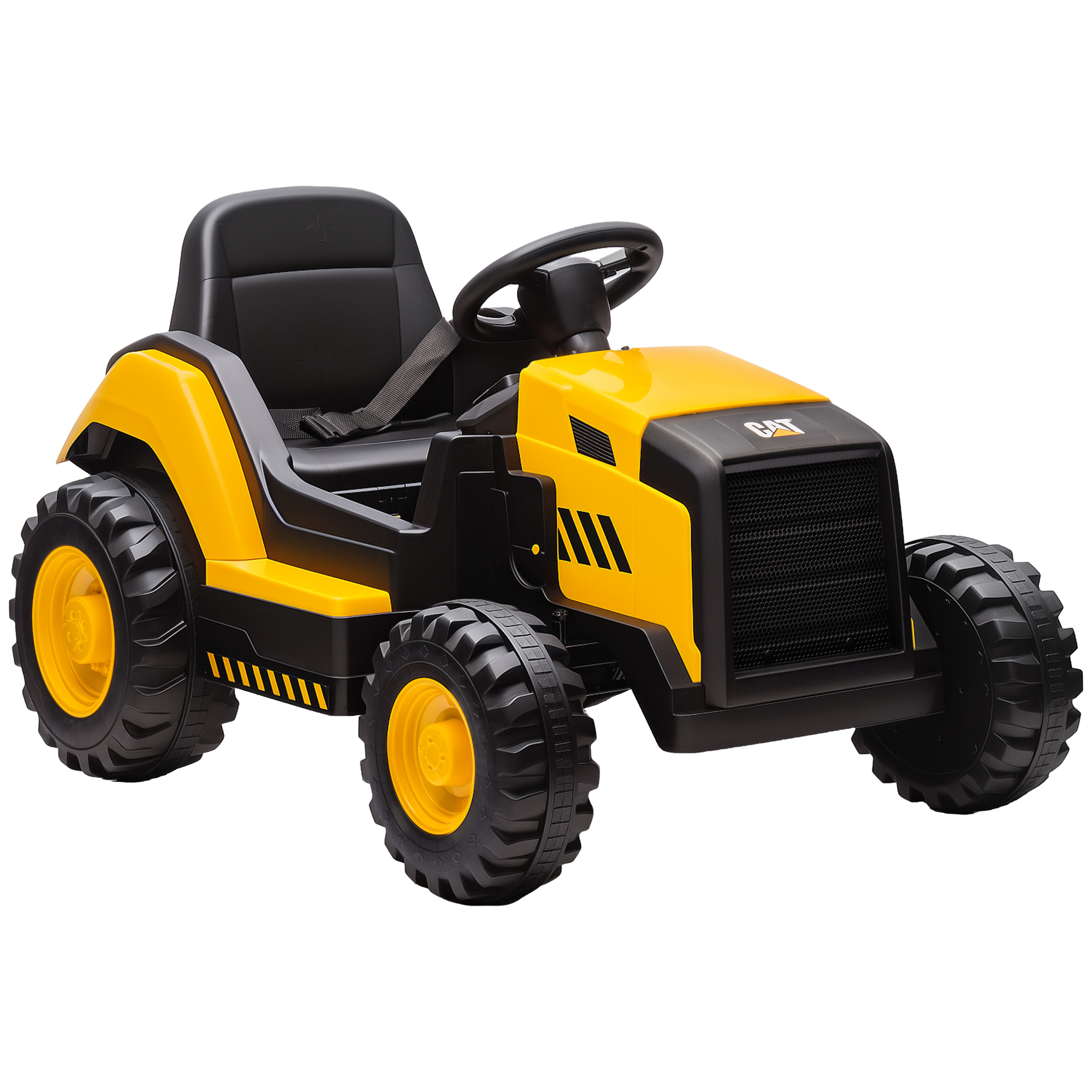 Kinder-Baufahrzeug, Aufsitzauto für Kinder, Fernbedienung, manuelle Steuerung, Bluetooth+Musik-Funktion, 3-6 Jahre, Kunststoff, Stahl, Gelb