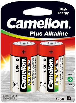Mono-Batterien CAMELION AlkalinePlus, Typ D/LR20, 1,5V, 2er Pack