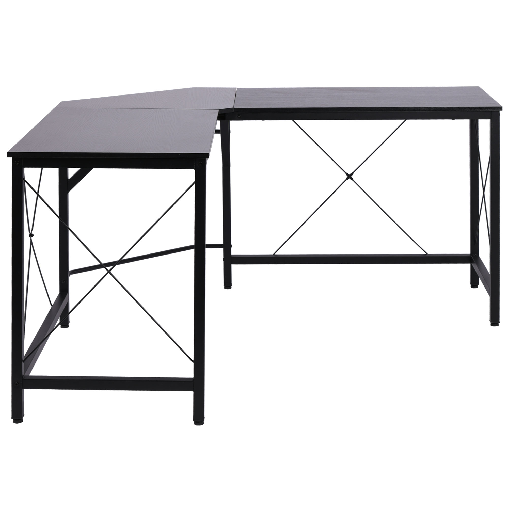 Computertisch Schreibtisch L-Form Eckschreibtisch Winkelschreibtisch MDF Schwarz 150 x 150 x 76 cm
