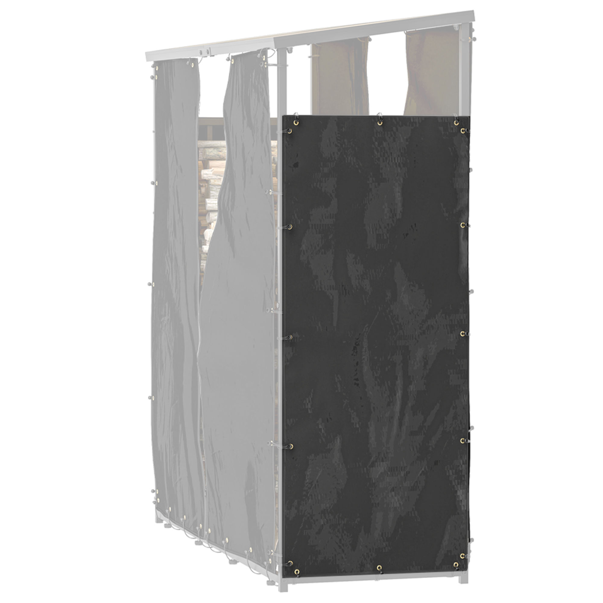 Abdeckung für Brennholzregal, 2er-Set, wetterfest & staubdicht, 148 x 62 cm, Schwarz Abdeckung für Brennholzregal, 2er-Set, wetterfest & staubdicht, 148 x 62 cm, Schwarz