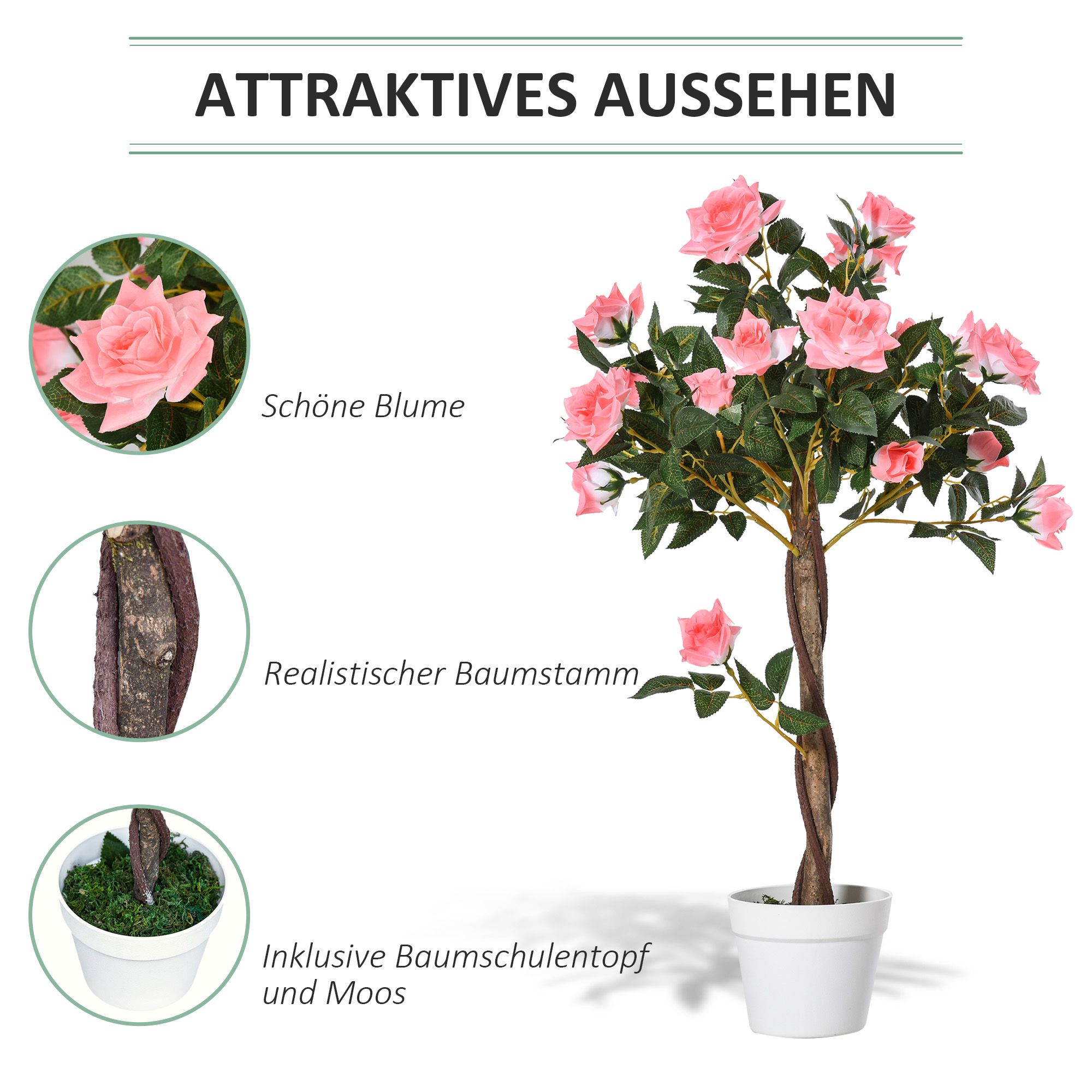 Kunstbaum, künstliche Pflanze im Zementtopf, Kunstpflanze
