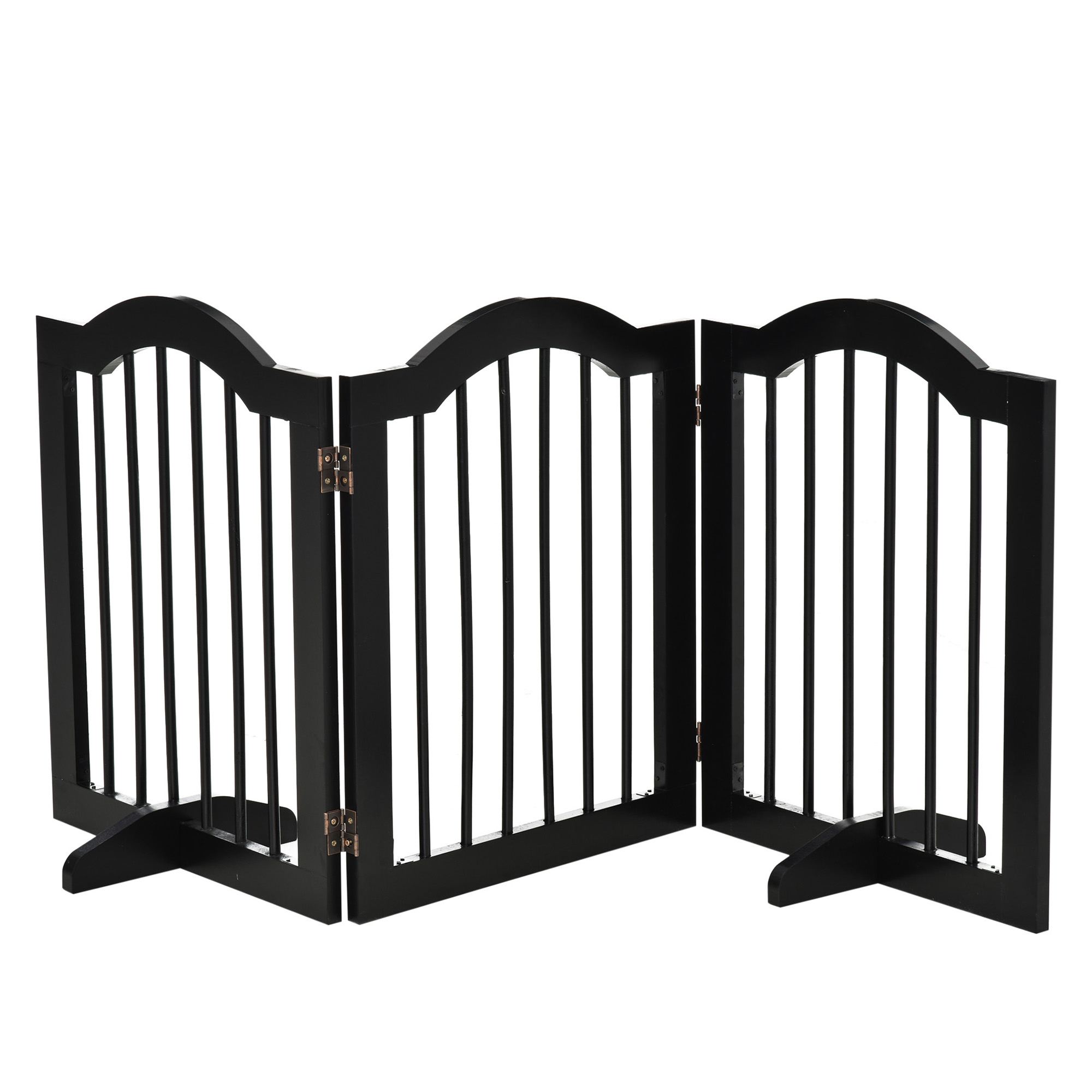 Absperrgitter Hund 3-teilig, 154,5 x 61 cm Faltbar Hundegitter mit Tür, Türschutzgitter mit 2 Stützfüßen, Freistehend Treppengitter für Küche, Flur, Schwarz Absperrgitter Hund 3-teilig, 154,5 x 61 cm Faltbar Hundegitter mit Tür, Türschutzgitter mit 2 Stützfüßen, Freistehend Treppengitter für Küche, Flur, Schwarz