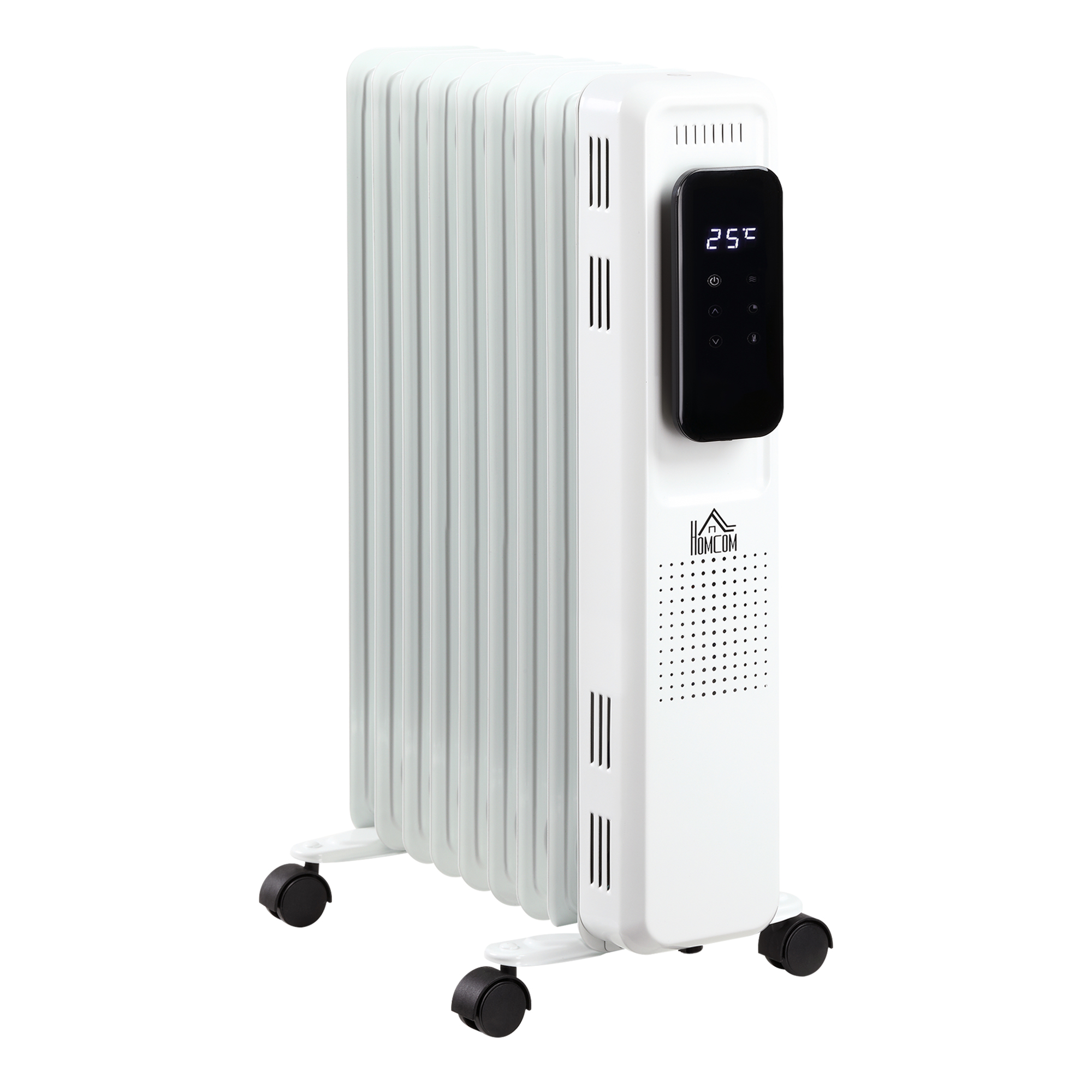 Ölheizung, 3 Heizstufen, Touch-Display, 15-35° C, 2000 W, Stahl, weiß, 42,5 x 24 x 63cm Ölheizung, 3 Heizstufen, Touch-Display, 15-35° C, 2000 W, Stahl, weiß, 42,5 x 24 x 63cm
