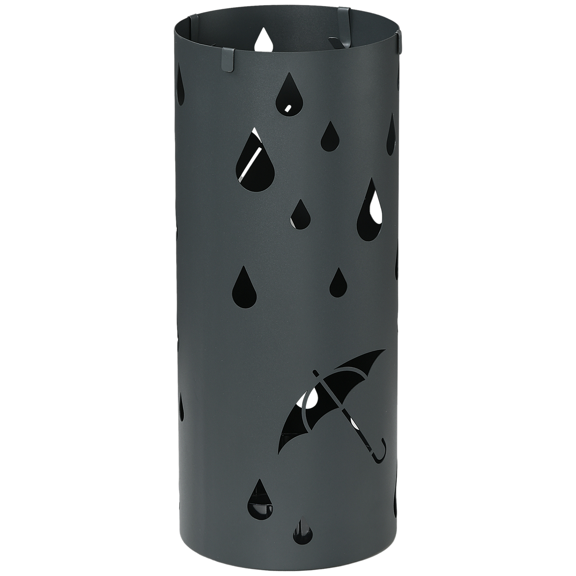 Schirmständer, Stahl, Säulenform, Herausnehmbares Bodenfach, Ø17 x 41H cm, Grau Schirmständer, Stahl, Säulenform, Herausnehmbares Bodenfach, Ø17 x 41H cm, Grau