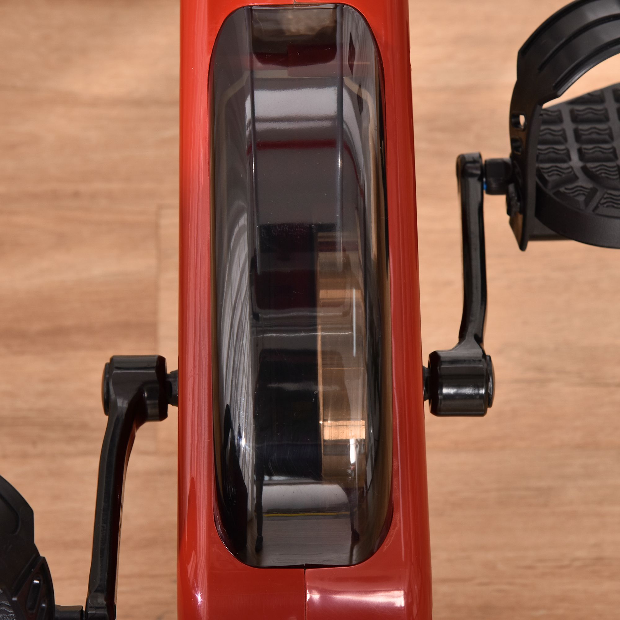 Heimtrainer mit Magnetwiderstand, 8-Stufen, höhenverstellbar, LCD-Display, Rot + Weiß