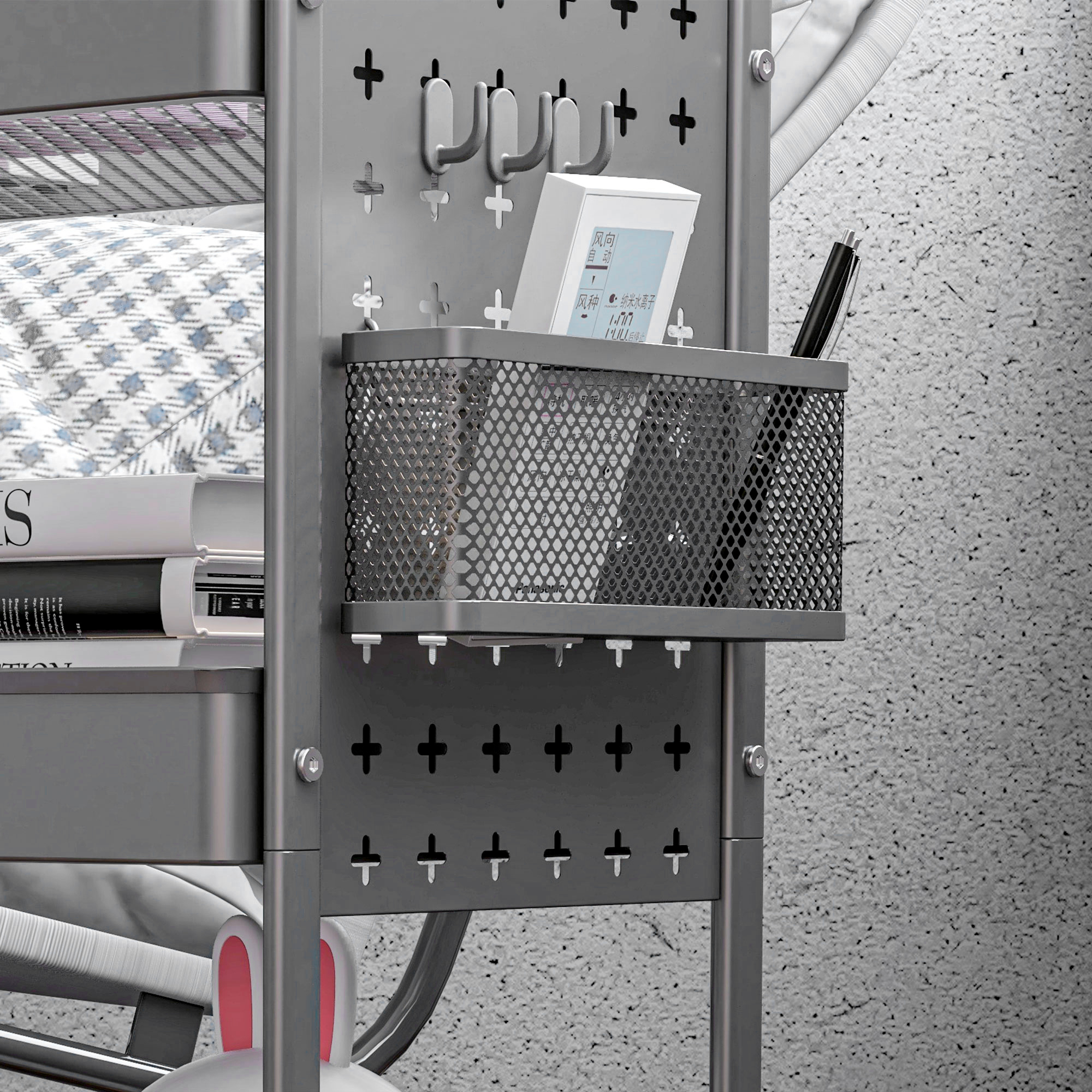 Mehrzweckwagen Rollwagen Küchenwagen, 3 Regale, 4 Rollen, 53,5 cm x 30,5 cm x 75 cm, Grau