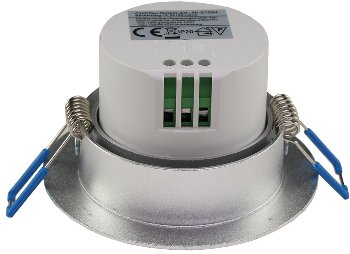Decken-Einbau-Bewegungsmelder 360° Alu, PIR Sensor, 6m, schwenkbar, silber