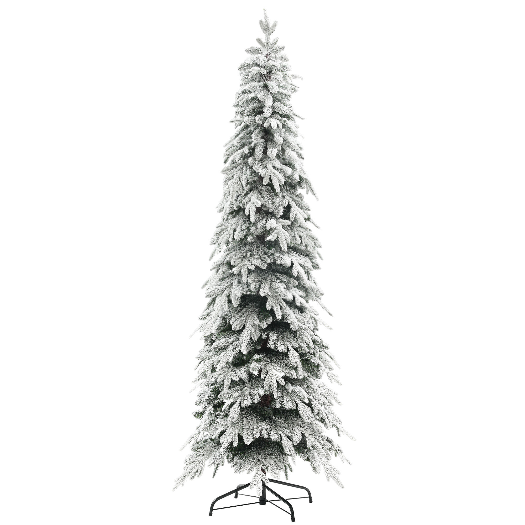 Weihnachtsbaum künstlich 210 cm Christbaum wie echt mit 800 dichten Zweigen, Kunstschnee, Auto-Öffnung