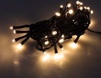 LED Aussen-Lichterkette "CT-ALK040" 4m / warmweiß, Kabel schwarz, IP44, 40 LEDs