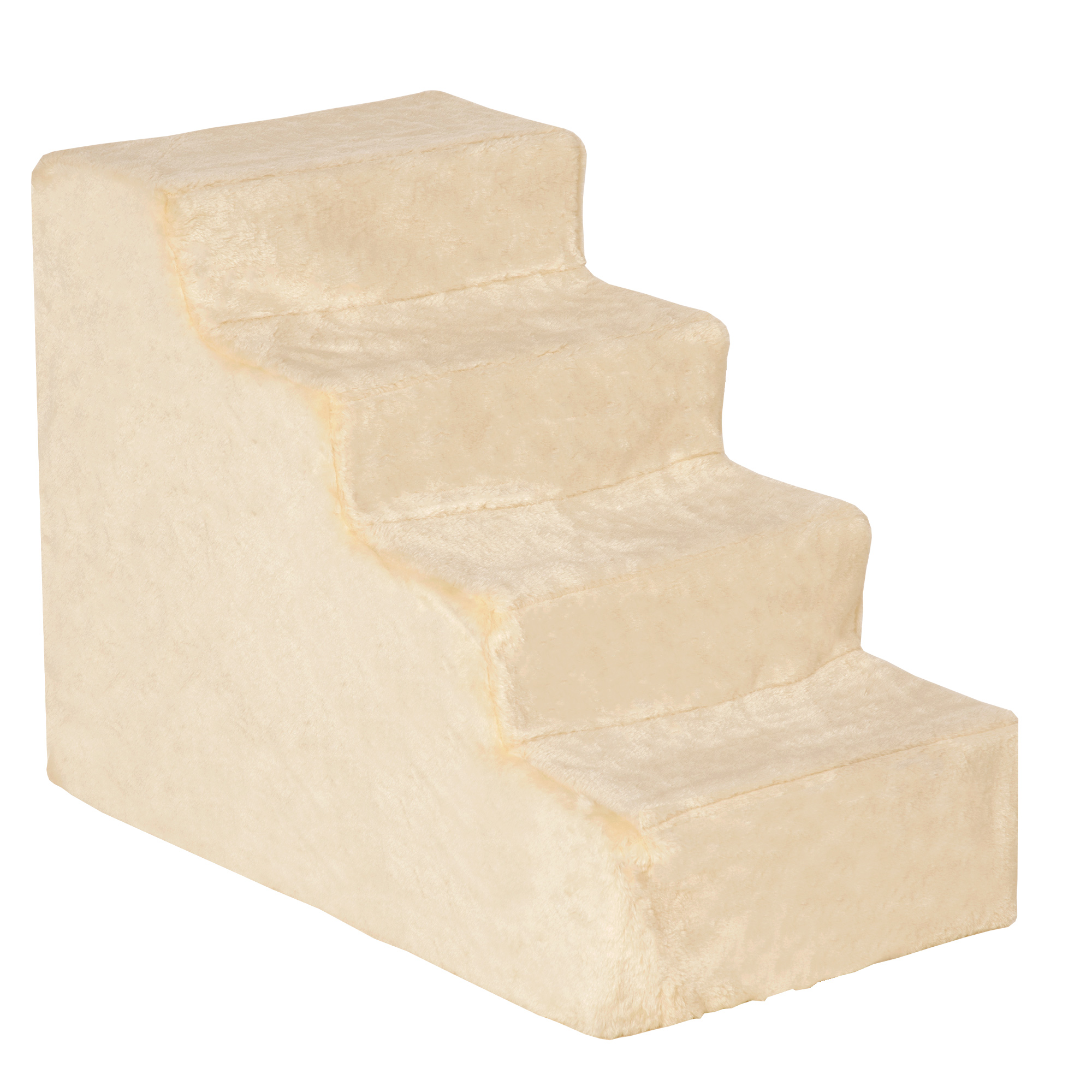 Hundetreppe 4-stufig, 35 cm Katzentreppe für Bett und Sofa, Haustiertreppe für Hunde und Katzen bis 5 kg, Plüschoptik, Beige Hundetreppe 4-stufig, 35 cm Katzentreppe für Bett und Sofa, Haustiertreppe für Hunde und Katzen bis 5 kg, Plüschoptik, Beige