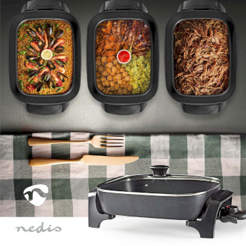 elektrische Pfanne | 40 cm | dickwandiges Aluminium-Gussgehäuse