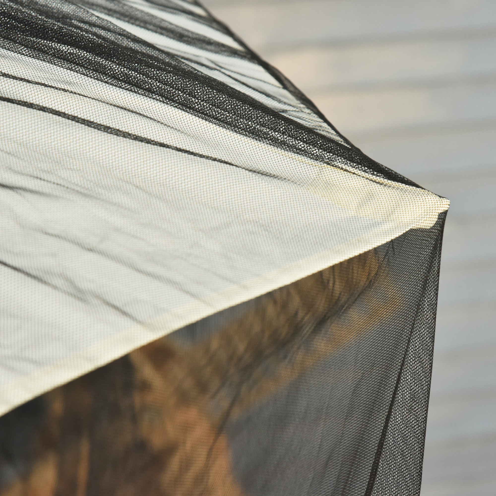 Moskitonetz für Sonnenschirm Fliegennetz Mückennetz, Schwarz, Ø3 x H2,3 m