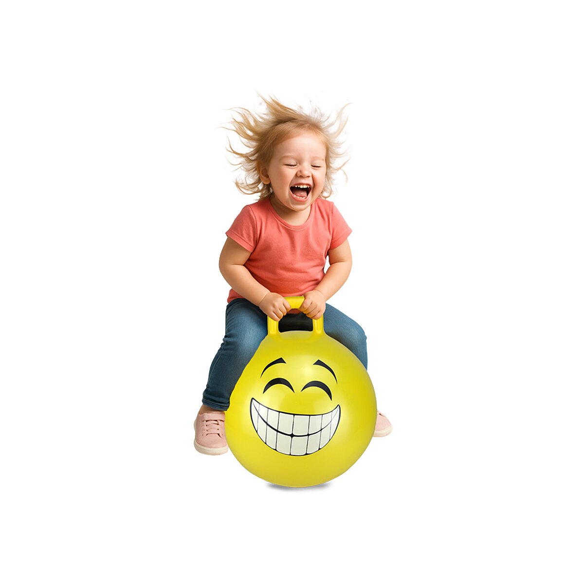 Hüpfball Smile HoppyDoo gelb 450mm mit Pumpe Hüpfball Smile HoppyDoo gelb 450mm mit Pumpe