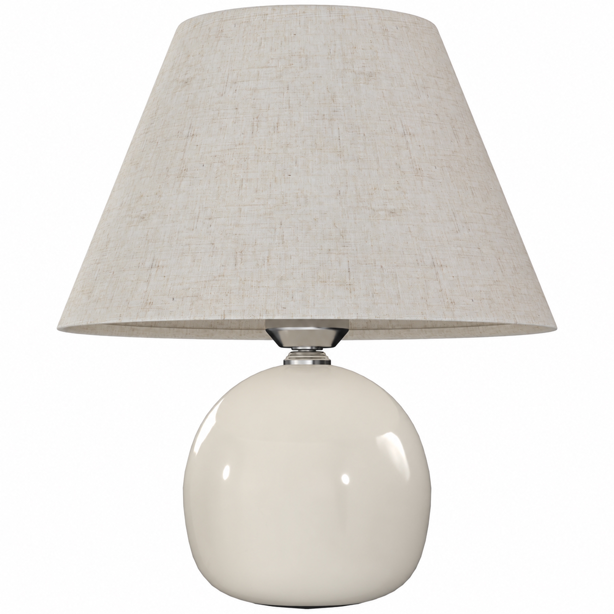 Tischlampe Tischleuchte, Vintage Nachttischlampe Schreibtischlampe mit Keramiksockel, Leinenschirm E27 Fassung