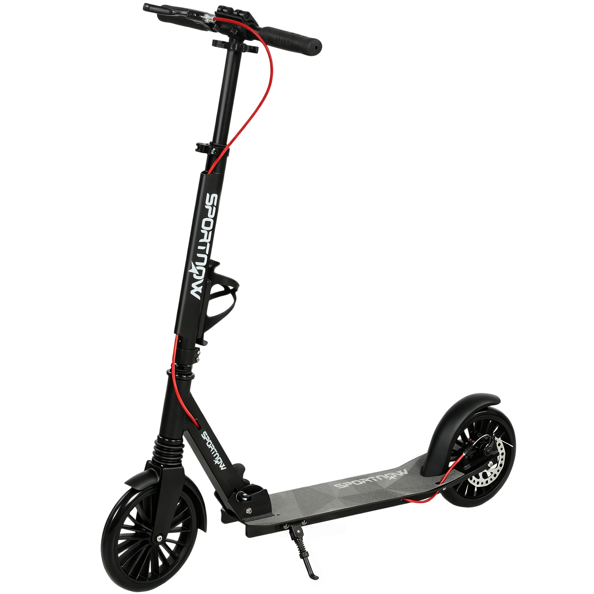 Cityroller aluminium höhenverstellbar & klappbar Scooter mit 200 mm PU-Räder ABEC-7 Kugellager Dual-Bremssystem