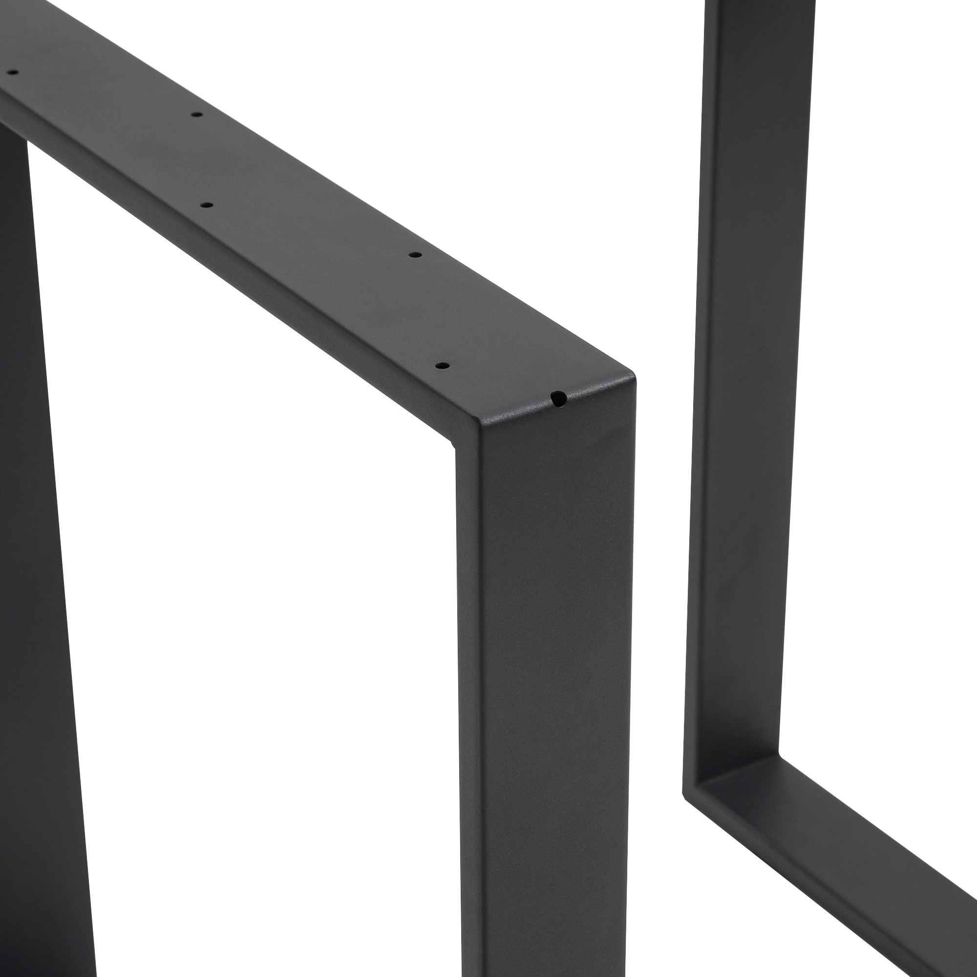 Tischbein-Set, 2 Stahlbeine, 72 x 60 cm, vorgebohrte Löcher, Industrial Design, Stahl, schwarz