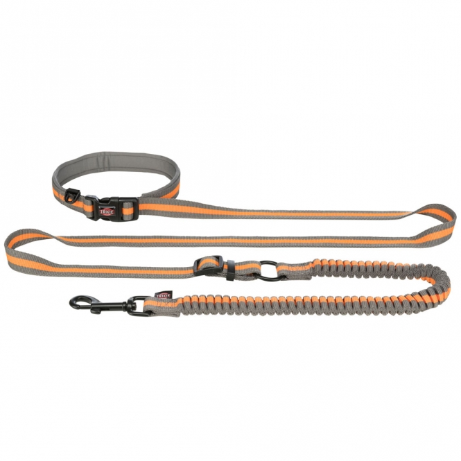 Trixie Jogging-Hundeleine - grafit/papaya Trixie Jogging-Hundeleine - grafit/papaya