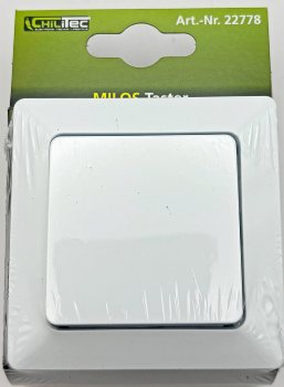 MILOS Taster, weiß matt, 0-250V~/ 10A, inkl. Rahmen, UP
