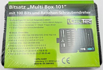 Bitsatz "Multi Box 101", 100 Bits und Ratschen-Schraubendreher