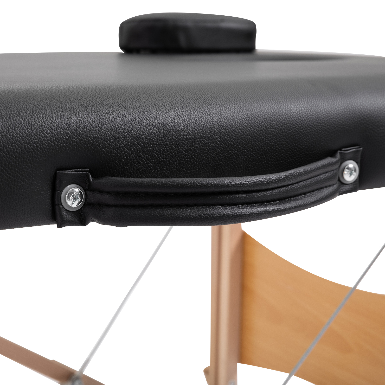 Massageliege 3 Zonen klappbar Massagetisch mit Kopfstütze Armlehne Tragetasche Holzfüßen höhenverstellbare Massagebett tragbar Kosmetikliege für Tattoo Spa Salon Schwarz