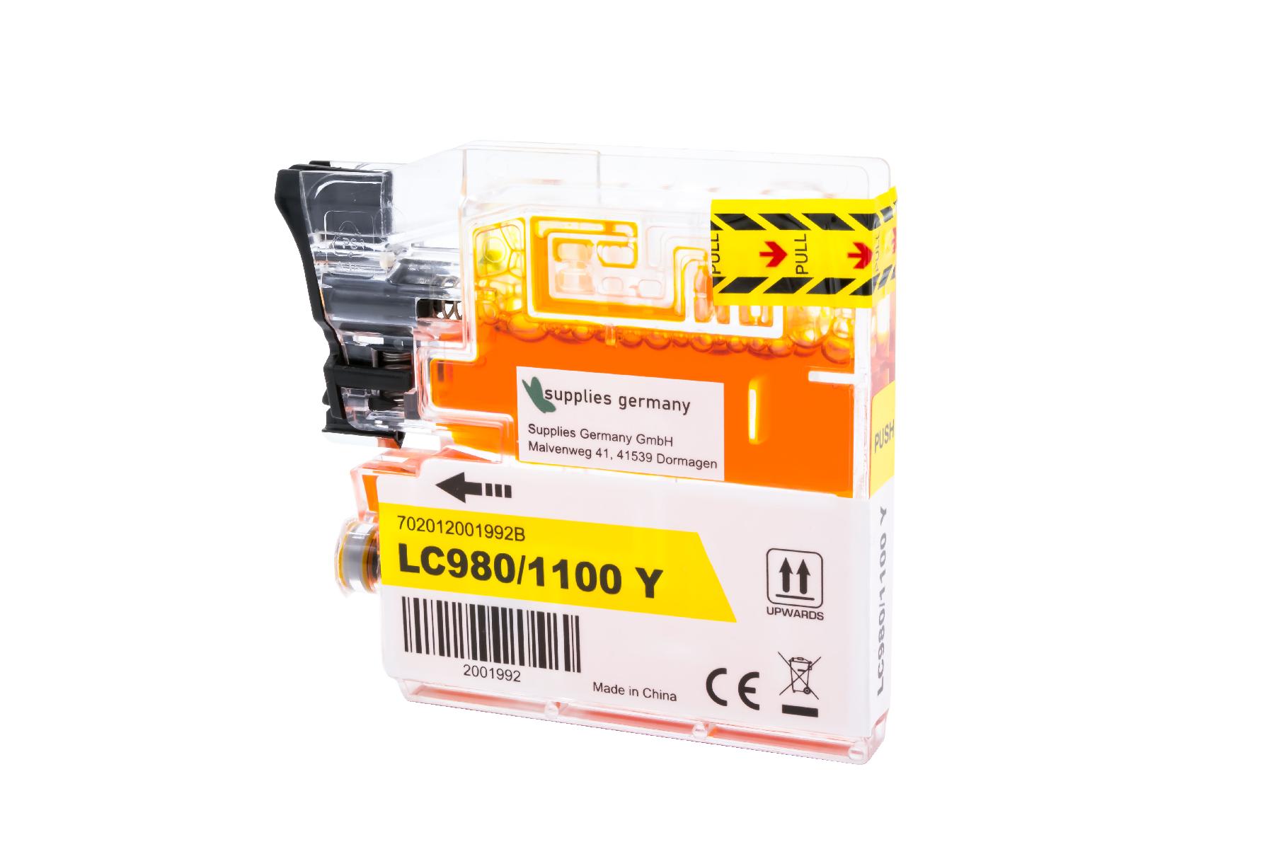 LC980/1100Y alternativ Tinte yellow für Brother / LC980Y / 20ml