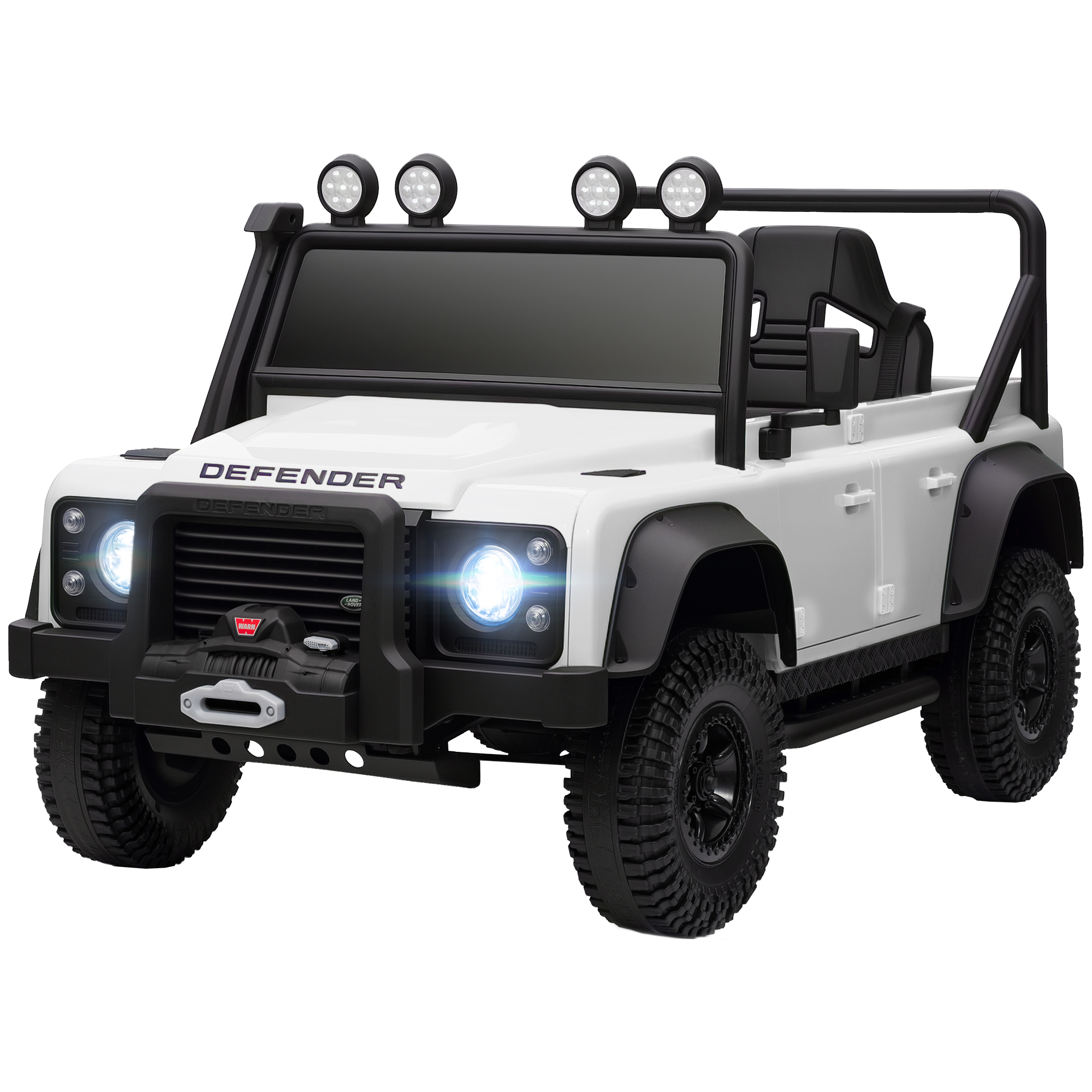 Kinder-Elektroauto, 12V Batterie-Betrieb, Fernbedienung, Musik-Funktion, Hupe, LED-Lichter, Weiß Kinder-Elektroauto, 12V Batterie-Betrieb, Fernbedienung, Musik-Funktion, Hupe, LED-Lichter, Weiß