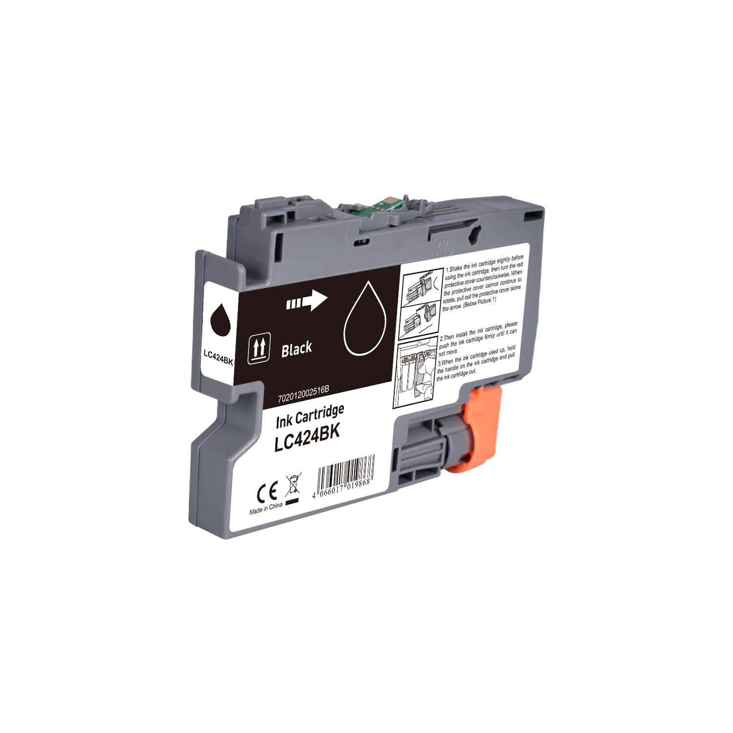 LC424BK alternativ (Pigment) Tinte black für Brother / LC424BK / 16ml