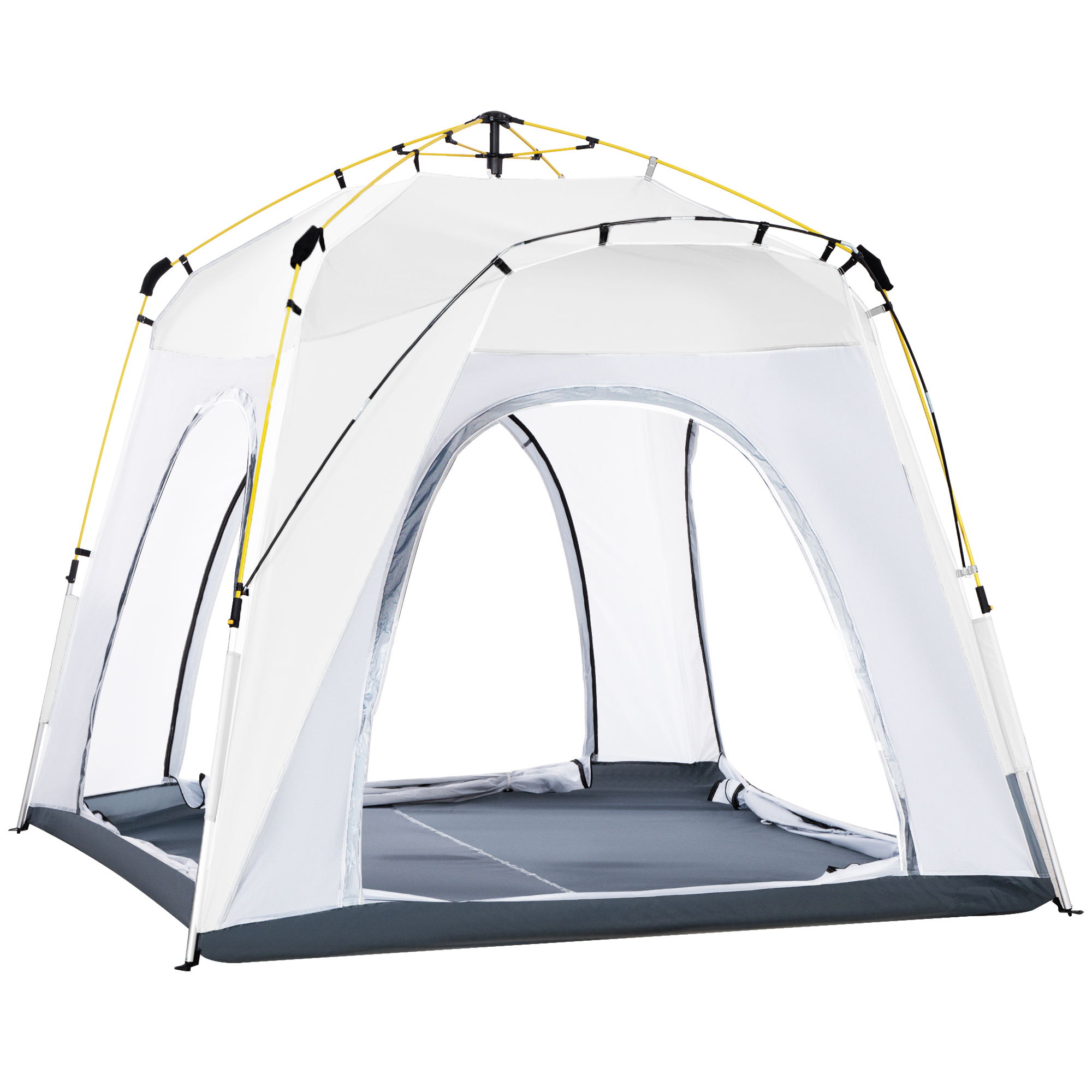 Pop Up Kuppelzelt für 4 Personen leicht, stabil wasserdicht UV 50+ mit Haken Tür Fenster, Bodenplane Pop Up Kuppelzelt für 4 Personen leicht, stabil wasserdicht UV 50+ mit Haken Tür Fenster, Bodenplane