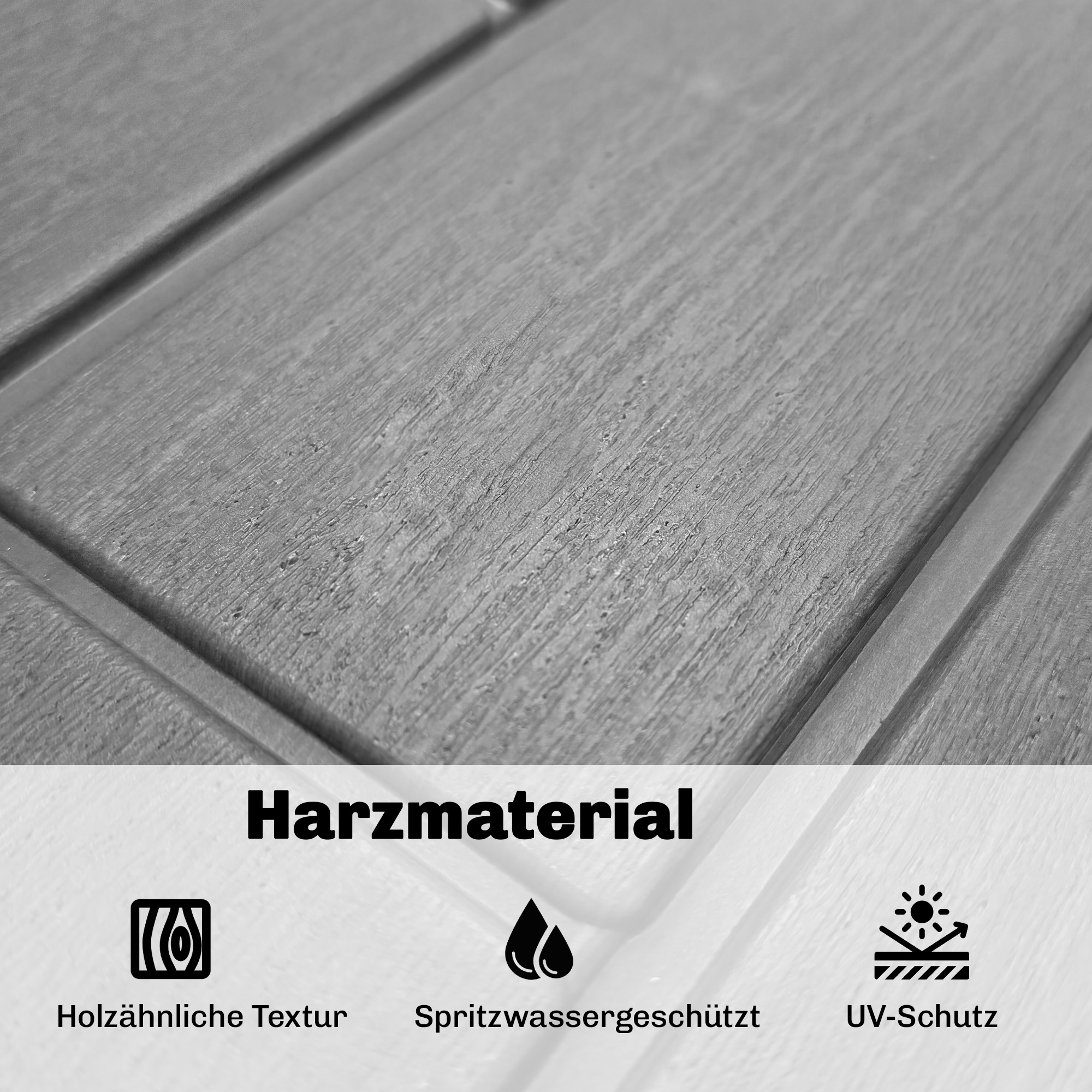 Gartenbox 379 Liter Wasserdicht Abschließbar UV-beständig Auflagenbox mit Holzoptik für Garten 122,5x56x62cm Grau