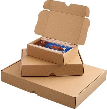Warenpostkarton, Innenmaß: 337x245x27mm, braun, 1-wellig, VPE50