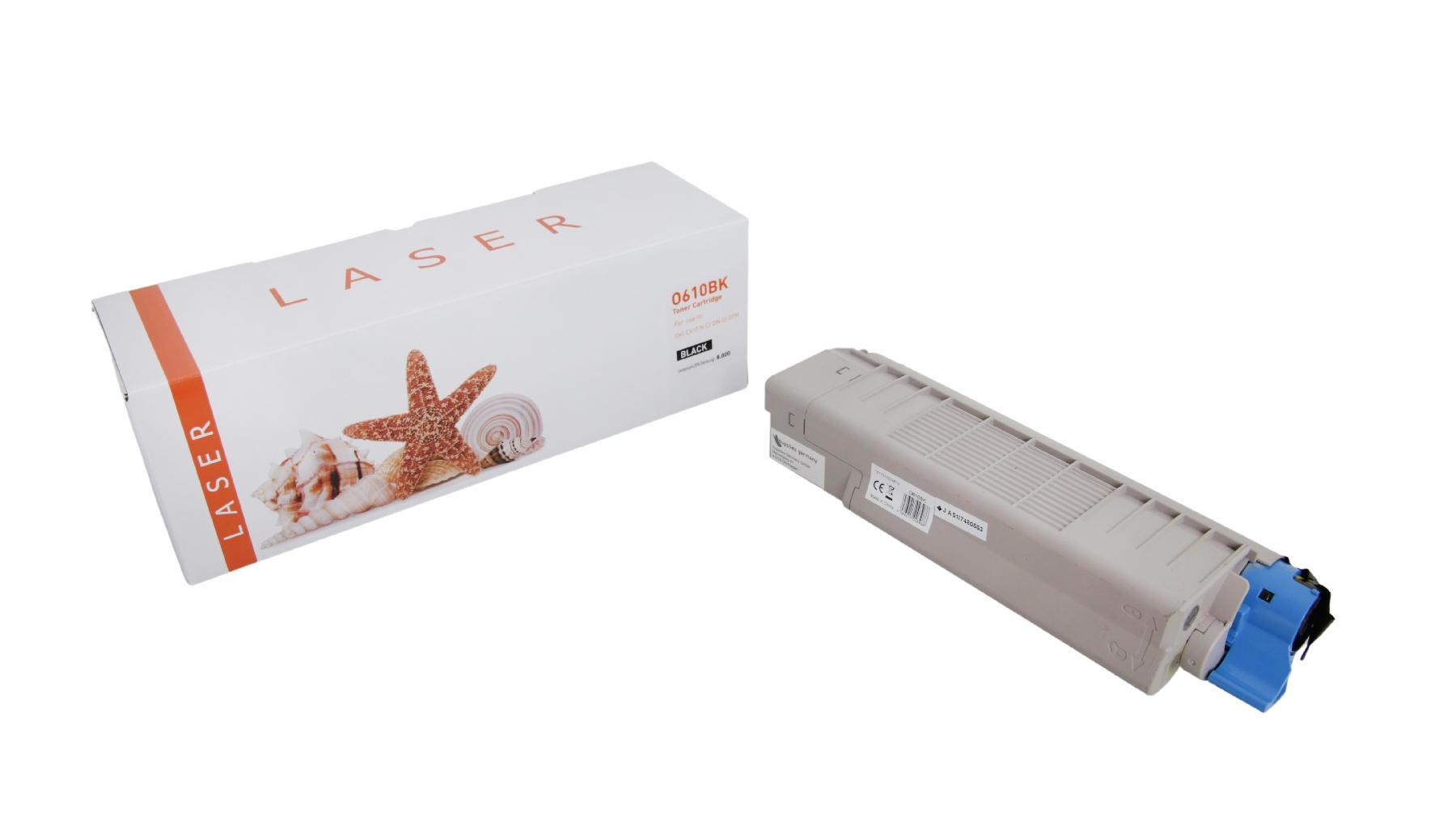 C610 alternativ Toner schwarz für OKI / 44315308 / 8.000 Seiten