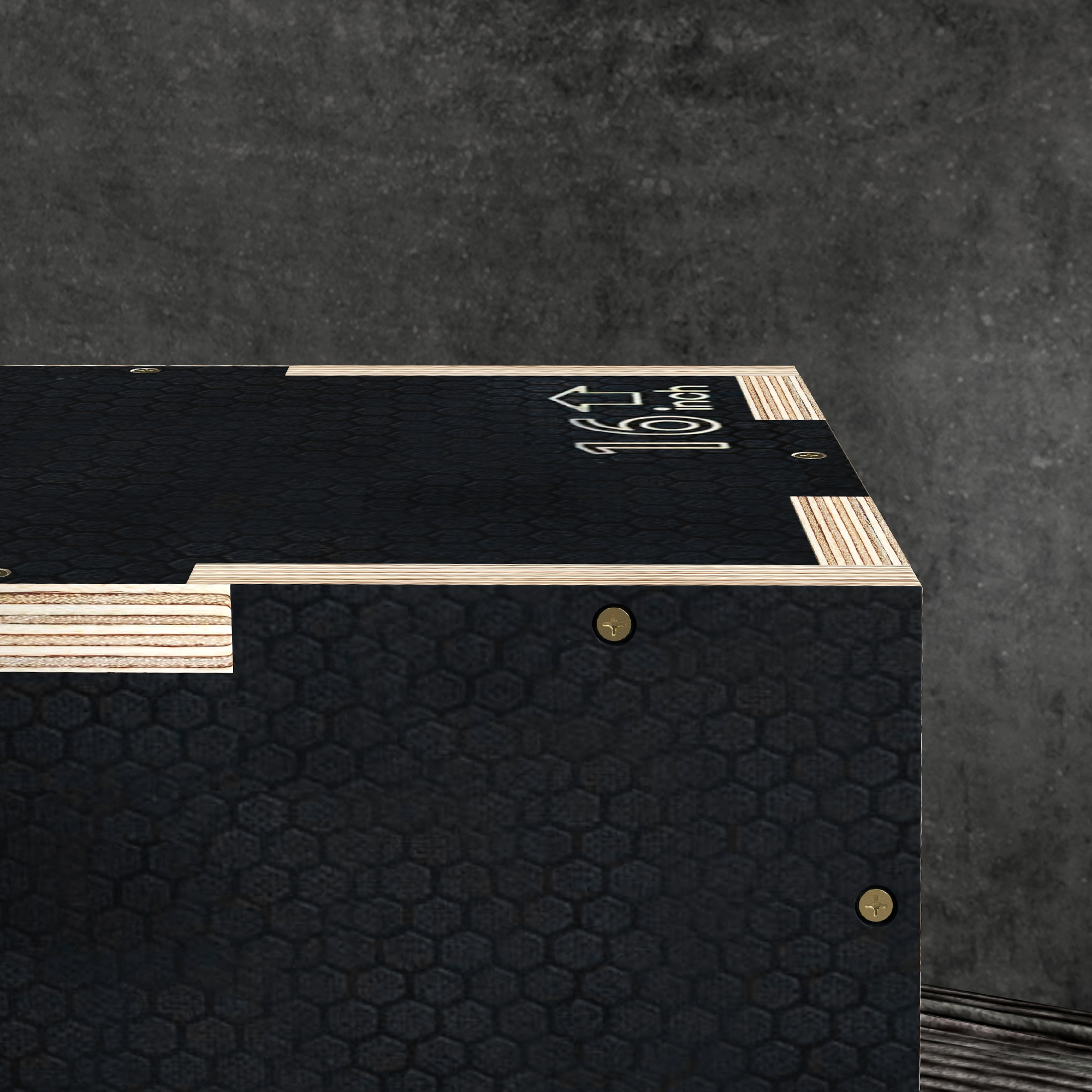Plyo-Box/Sprungbox, robust, 40,5 x 35,5 x 30,5 cm, Schwarz, Griff 10x3,5 cm, bis 120 kg