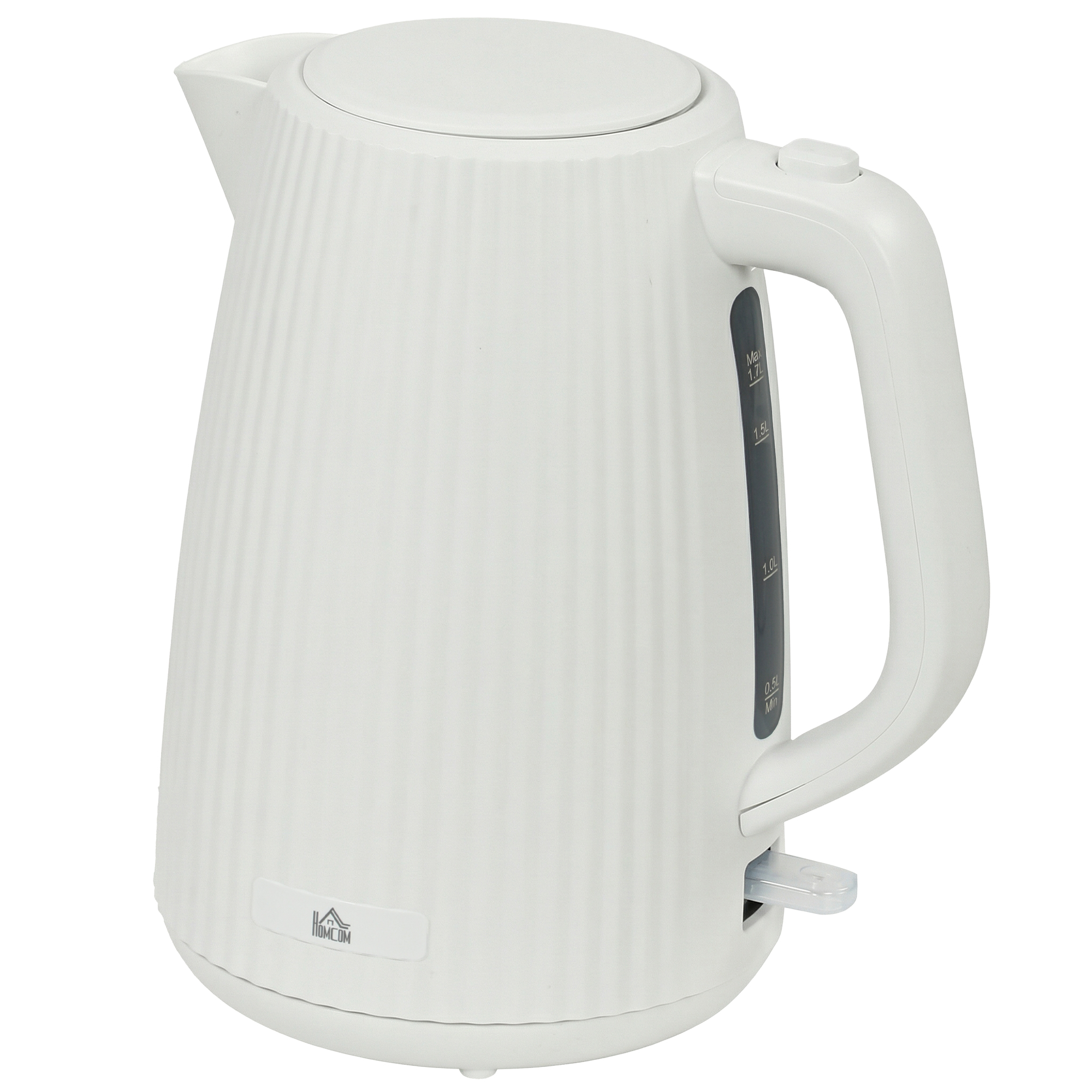 Wasserkocher, 1,7L Schnellkochfunktion, 2200W, mit herausnehmbarem Kalkfilter, Abschaltautomatik, Cremeweiß
