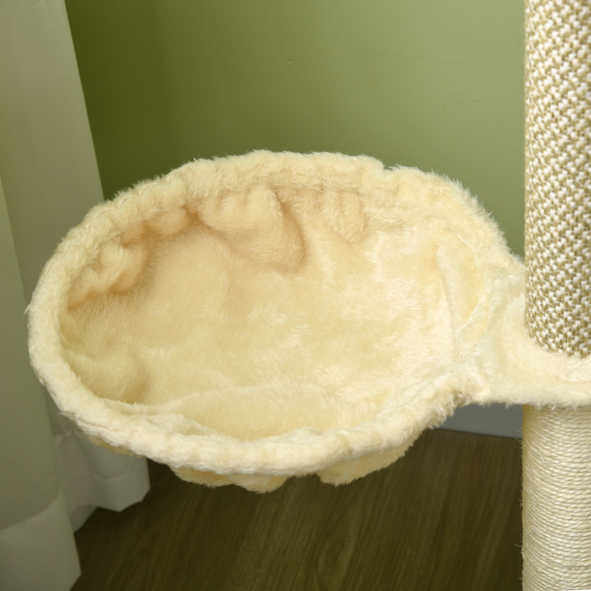Kratzbaum Katzenbaum, 1 Katzenbett, 1 Katzenhöhle, 2 Liegeflächen, 124 cm x 59 cm x 40cm +Beige