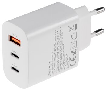 Stecker-Netzteil mit USB-C "CTN-PD65 a3", In 100-240V~, Out 5,0V/9,0V/12,0V=, 65W