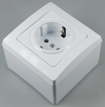 DELPHI Aufputz-Rahmen, weiß / 80x80x45mm, mit Montagebohrung