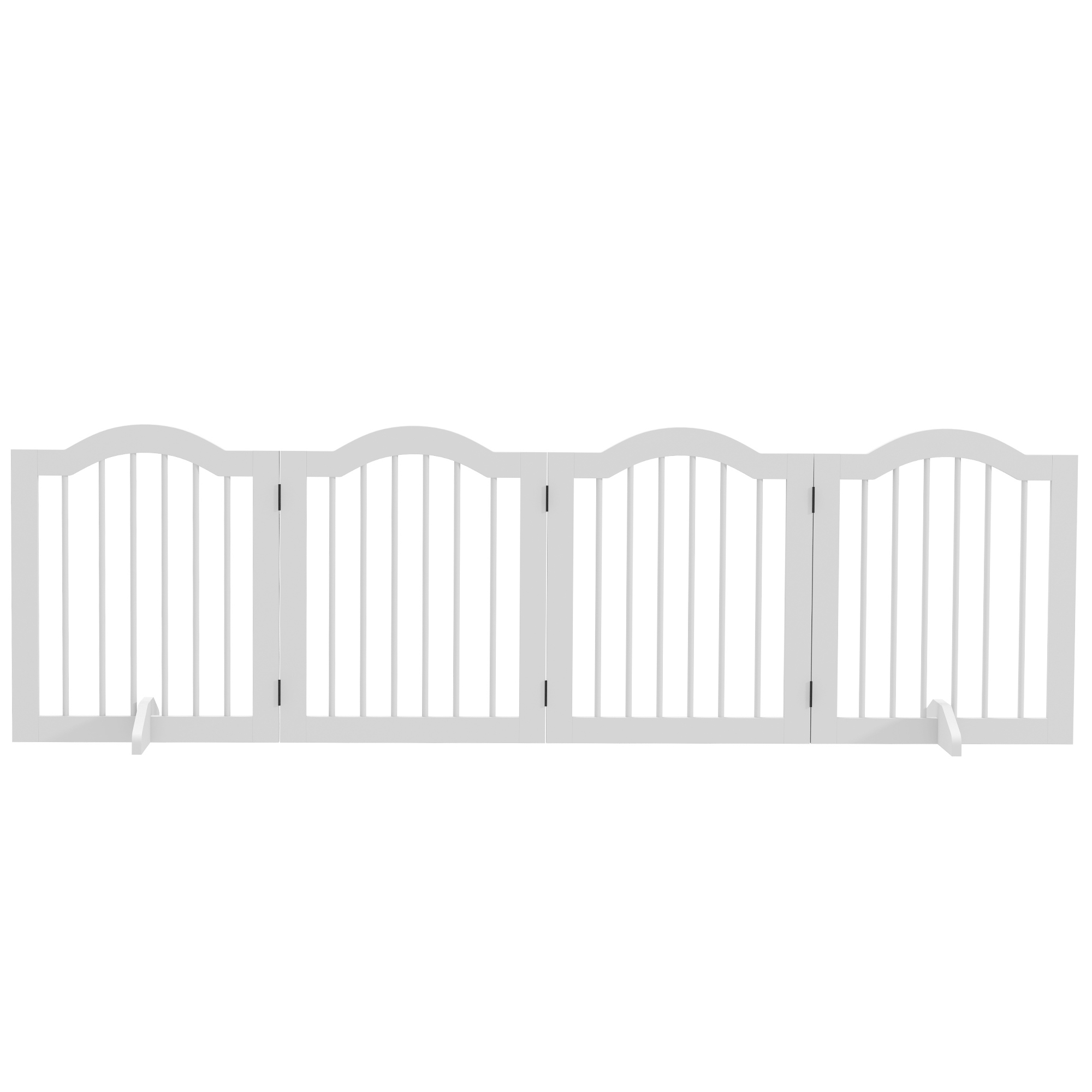 Faltbares Hunde-Absperrgitter, 4 Paneele, für Treppen, Flure, Türen, MDF/Massivholz, Weiß Faltbares Hunde-Absperrgitter, 4 Paneele, für Treppen, Flure, Türen, MDF/Massivholz, Weiß