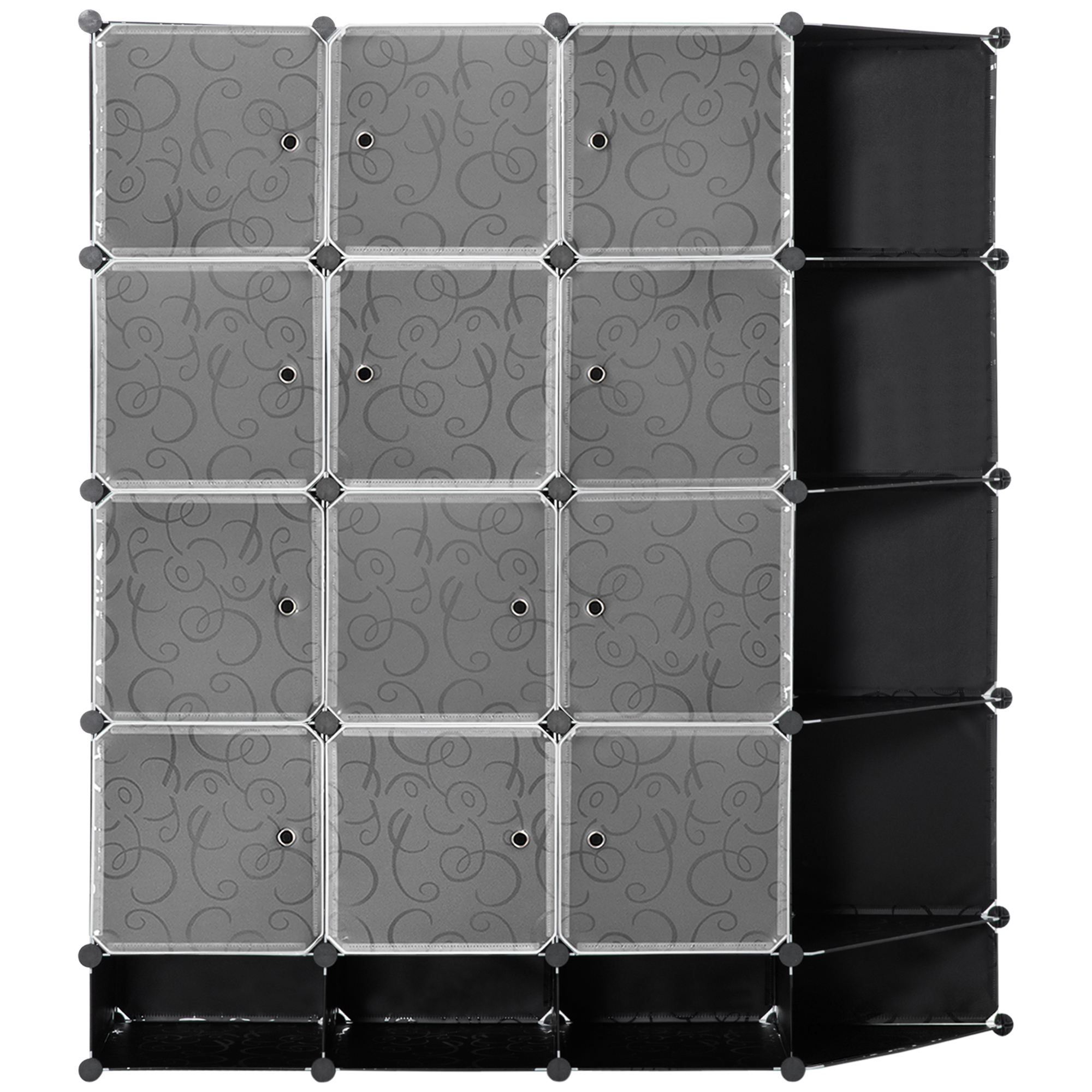 Modularer Aufbewahrungsschrank, Kleiderschrank, 16 Fächer, Kunststoff, Stahl Modularer Aufbewahrungsschrank, Kleiderschrank, 16 Fächer, Kunststoff, Stahl