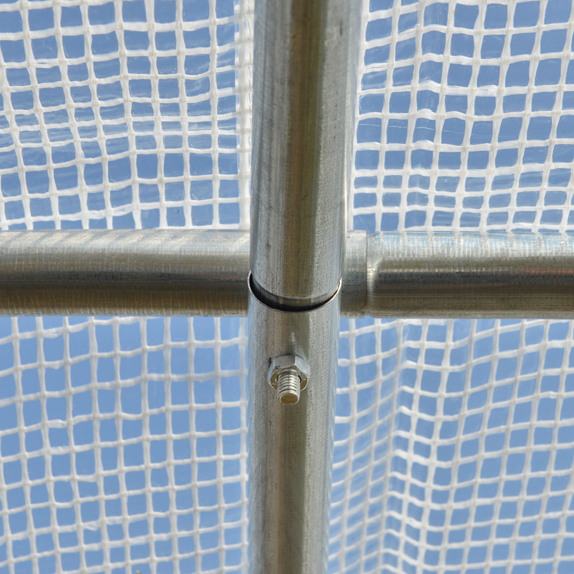 Foliengewächshaus, 6 aufrollbare Fenster, Tür mit Reißverschluss, rostfreier Stahlrahmen, 2,95 x 2 x 2 m, Weiß