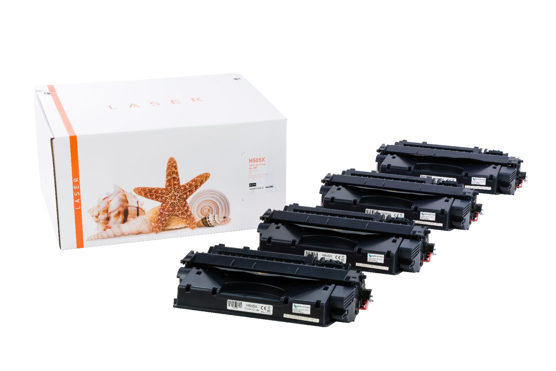 4er Set CE505X alternativ Toner black für HP / CE505X / 4x6.500 Seiten