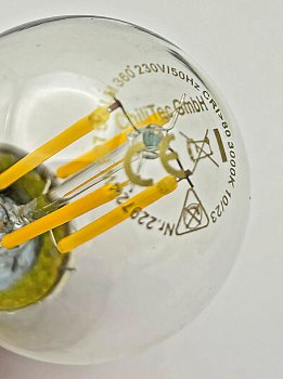 LED Tropfenlampe E27 "Filament T4", 3000k, 524lm, 230V/4W, warmweiß