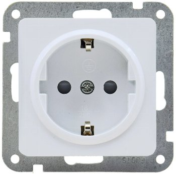 DELPHI Schutzkontakt-Steckdose / 250V~/ 16A, inkl. Rahmen, UP, weiß