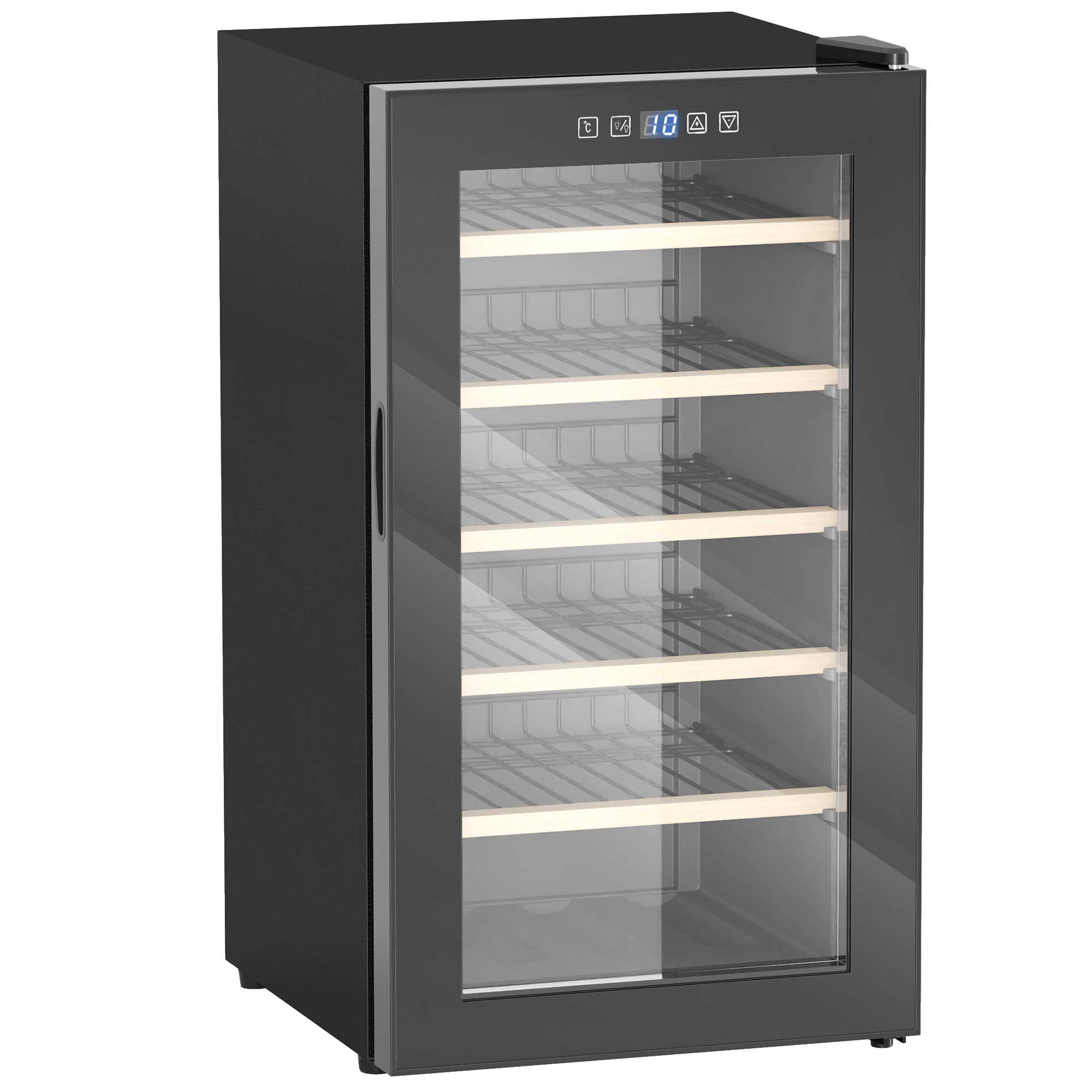 Weinkühlschrank für 41 Weinflaschen, 91 Liter Kapazität, Getränkekühlschrank mit LED-Anzeige, Touchscreen, Schwarz Weinkühlschrank für 41 Weinflaschen, 91 Liter Kapazität, Getränkekühlschrank mit LED-Anzeige, Touchscreen, Schwarz