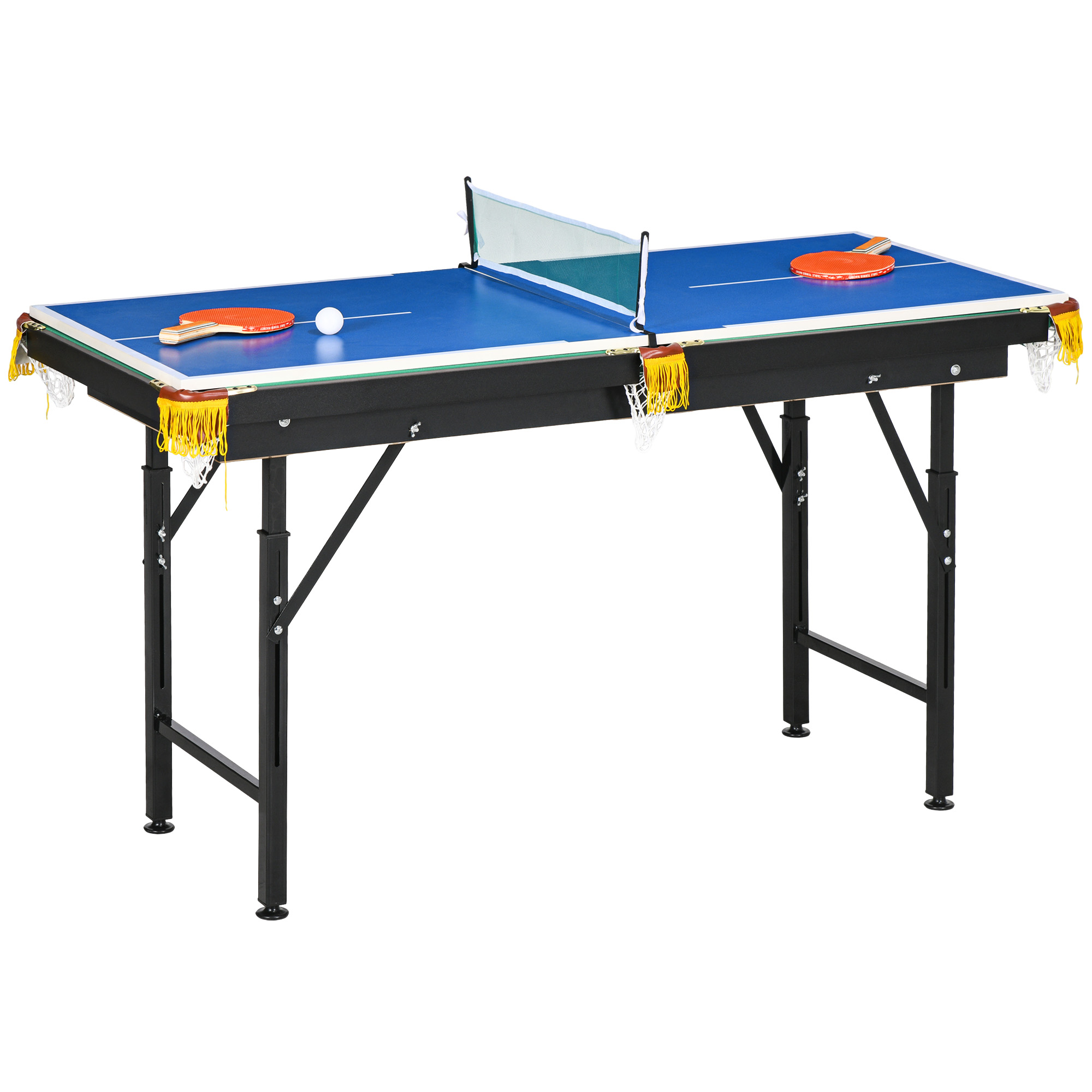 2-in-1 Billardtisch, Tischtennisplatte, mit Zubehör, 140x63x80cm, Blau/Grün 2-in-1 Billardtisch, Tischtennisplatte, mit Zubehör, 140x63x80cm, Blau/Grün