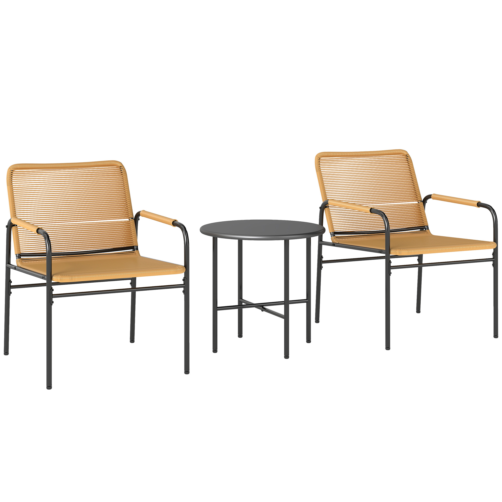 3-tlg, Rattan Bistroset, Sitzgruppe, Gartengarnitur mit 2 Gartensesseln, Couchtisch 54 x 66 x 76 cm Gelb 3-tlg, Rattan Bistroset, Sitzgruppe, Gartengarnitur mit 2 Gartensesseln, Couchtisch 54 x 66 x 76 cm Gelb
