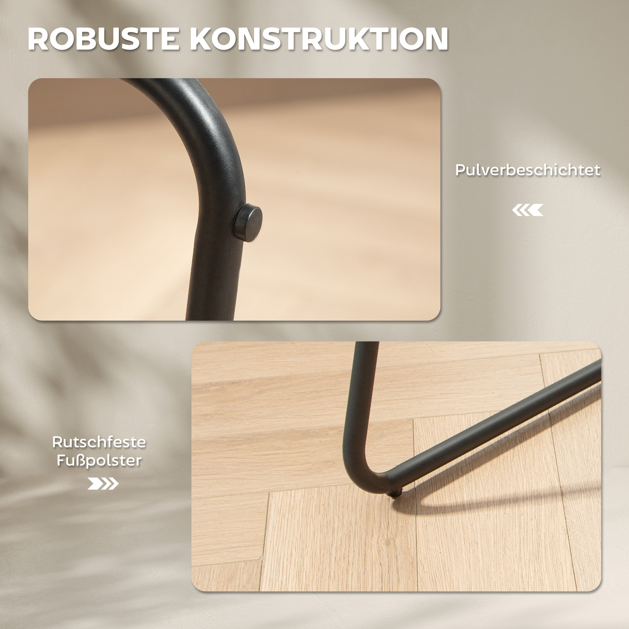 2er-Set Barstühle, Barhocker mit Stoffbezug und Schaumstoffpolsterung, Polsterhocker mit Metallbeinen, Grau